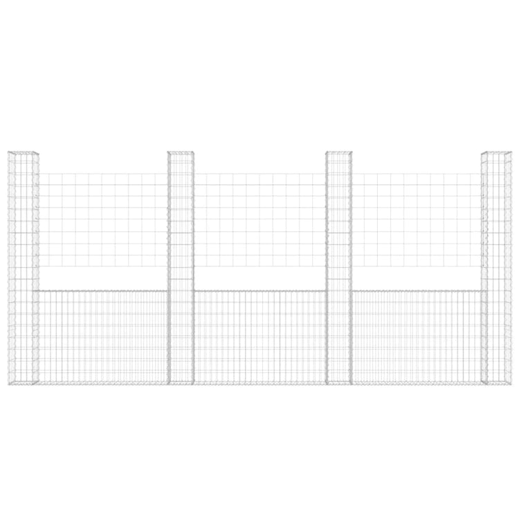 Vidaxl Schanskorf U-förmig mit 4 Pfosten 380x20x200 cm Eisen
