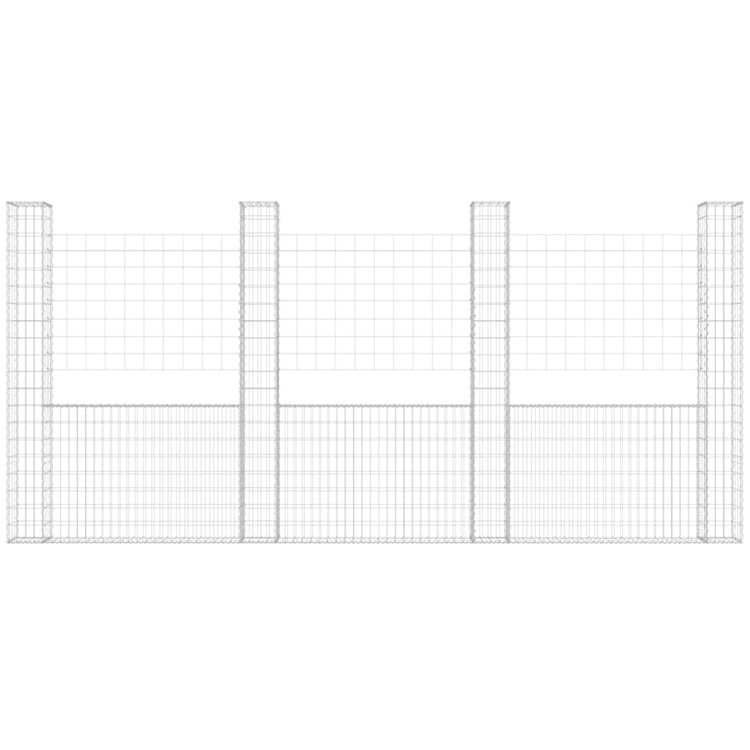 Vidaxl Schanskorf U-förmig mit 5 Pfosten 500x20x200 cm Eisen