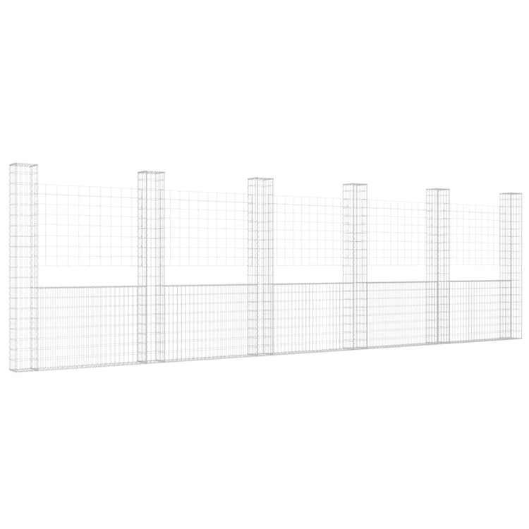 Vidaxl Schanskorf U-förmig mit 6 Pfosten 620x20x200 cm Eisen