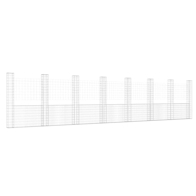 Vidaxl Schanskorf U-förmig mit 8 Pfosten 860x20x200 cm Eisen