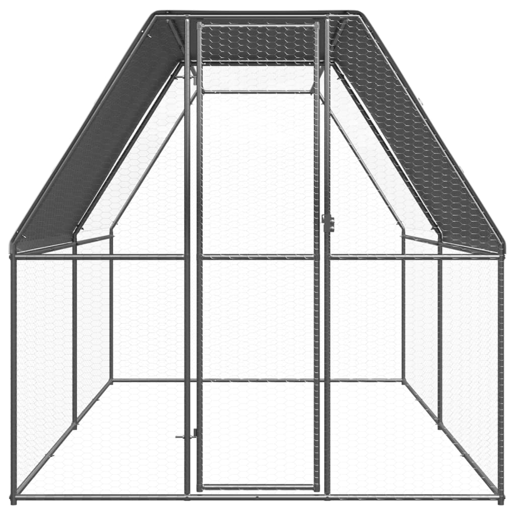 Vidaxl Chicken Coop 2x4x2 m verzinkter Stahl