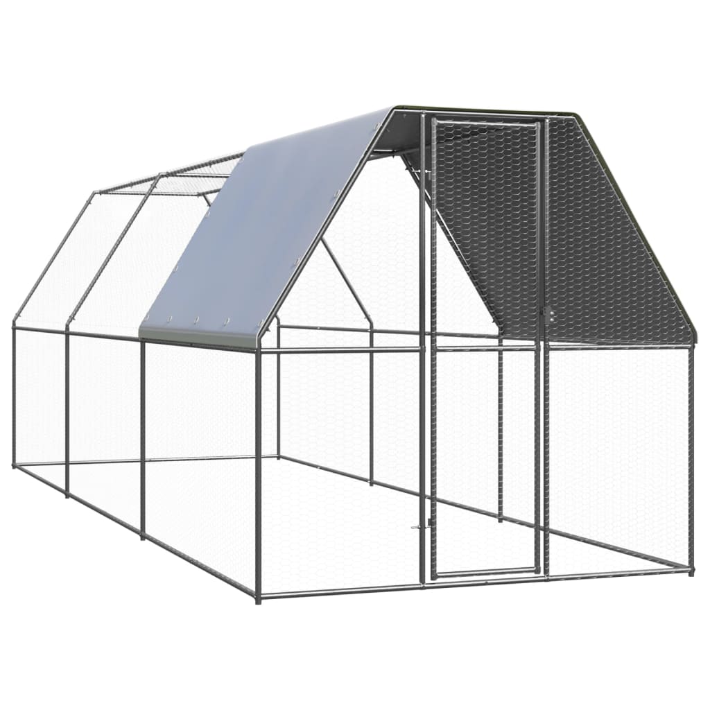 Vidaxl Chicken Coop 2x6x2 m verzinkter Stahl
