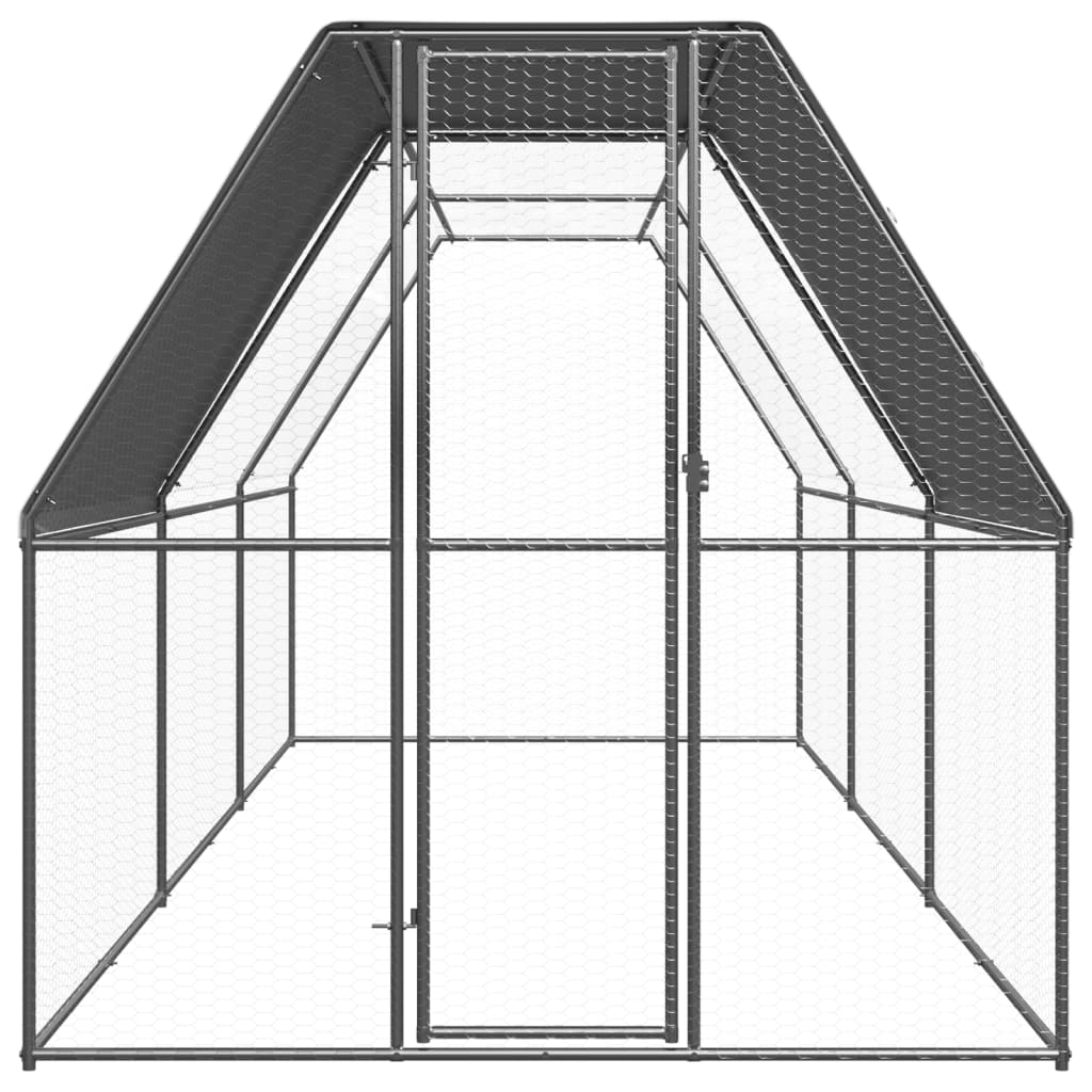 Vidaxl Chicken Coop 2x6x2 m verzinkter Stahl