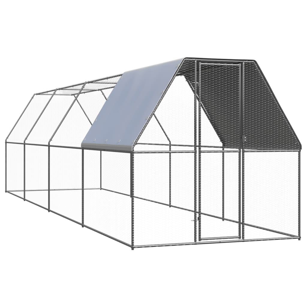 Vidaxl Chicken Coop 2x8x2 m verzinkter Stahl