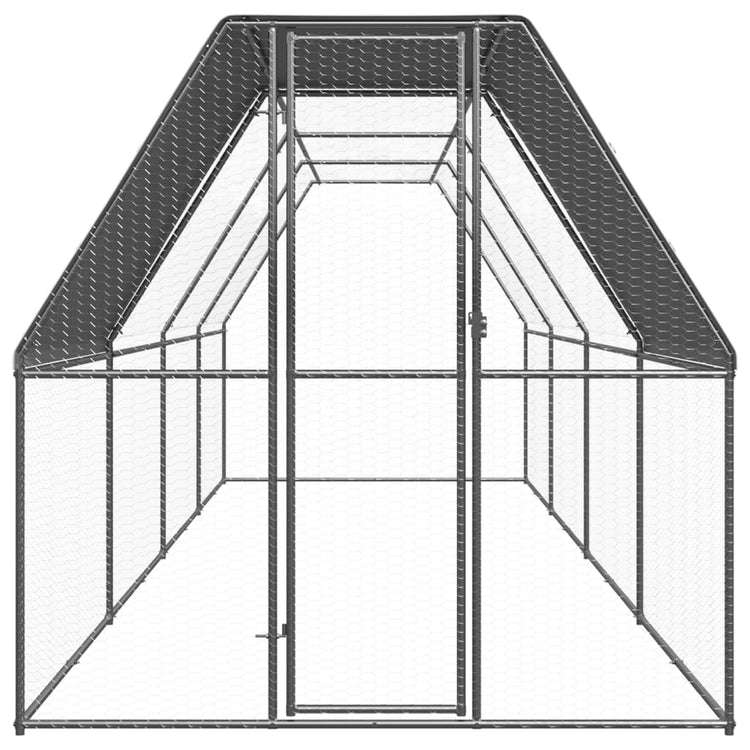 Vidaxl Chicken Coop 2x8x2 m verzinkter Stahl