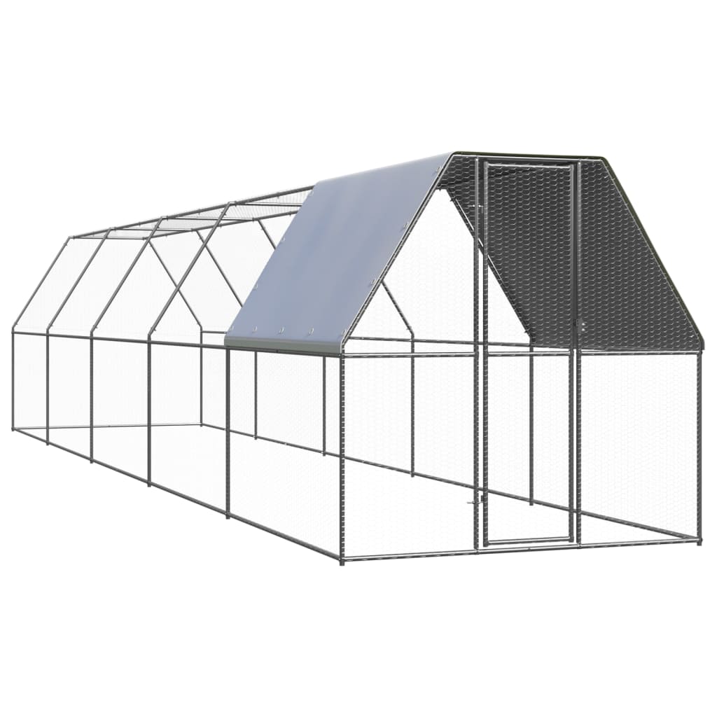 Vidaxl Chicken Coop 2x10x2 m verzinkter Stahl