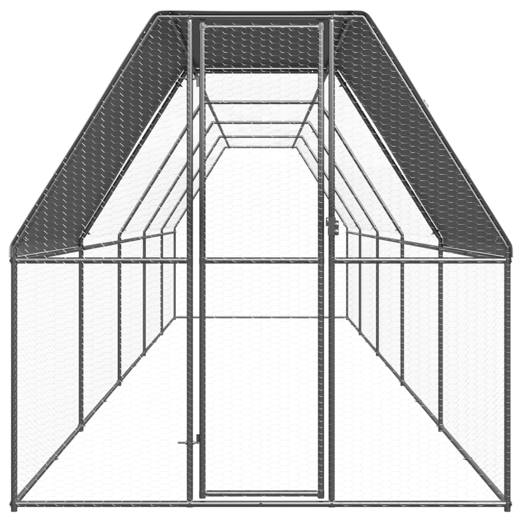 Vidaxl Chicken Coop 2x10x2 m verzinkter Stahl