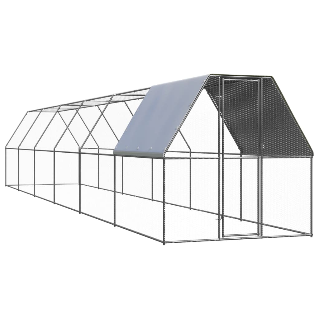 Vidaxl Chicken Coop 2x12x2 m verzinkter Stahl