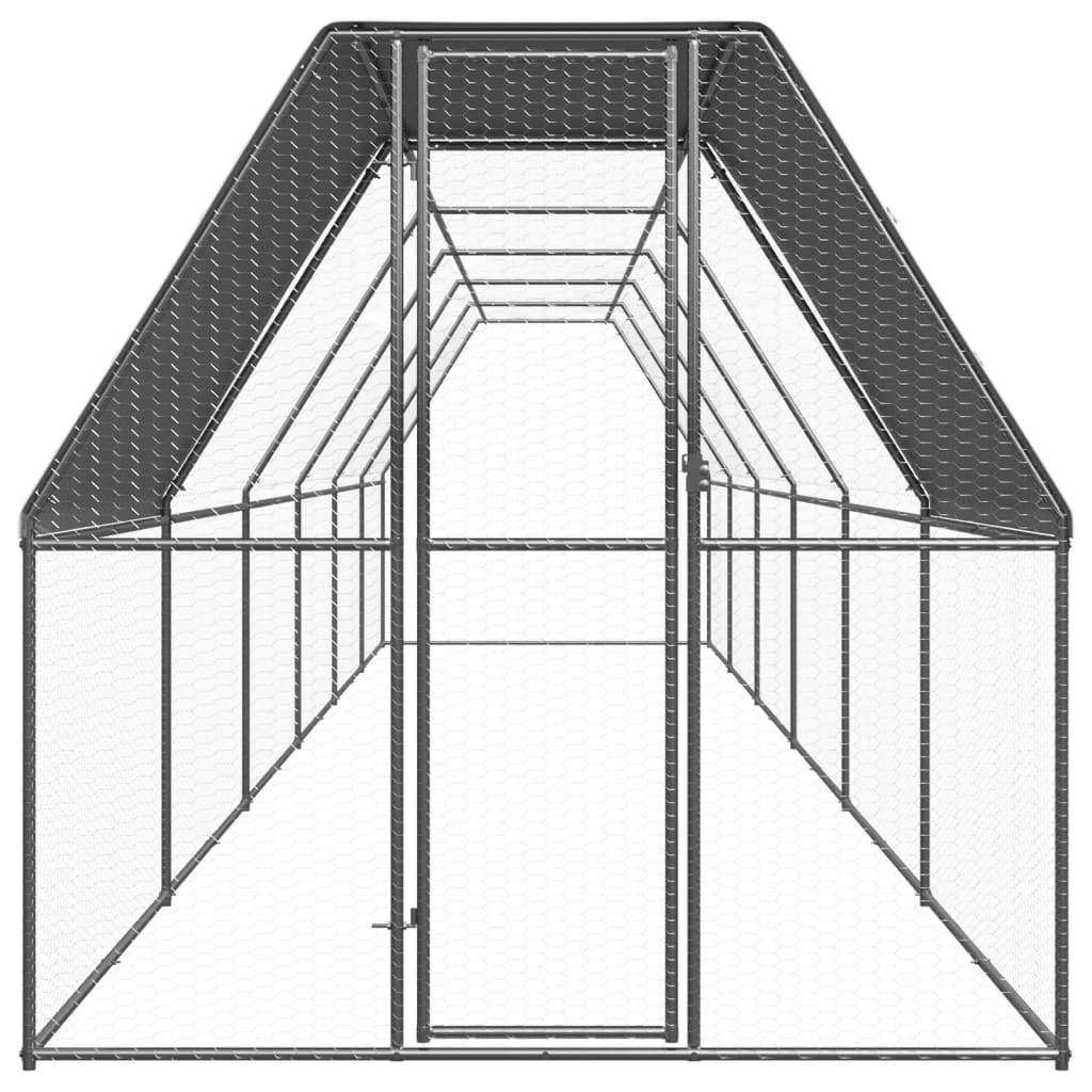 Vidaxl Chicken Coop 2x12x2 m verzinkter Stahl