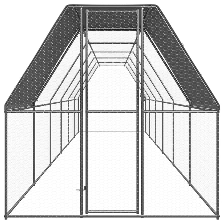 Vidaxl Chicken Coop 2x12x2 m verzinkter Stahl