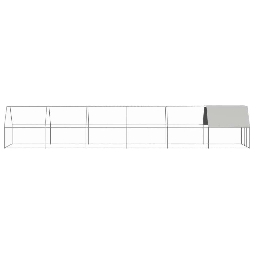 Vidaxl Chicken Coop 2x12x2 m verzinkter Stahl