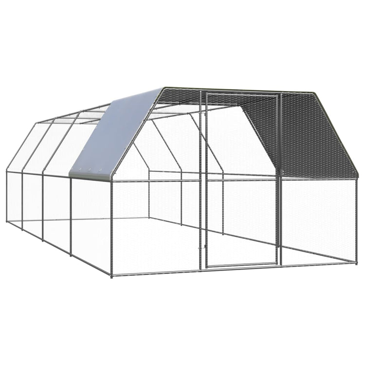Vidaxl Chicken Coop 3x8x2 m verzinkter Stahl