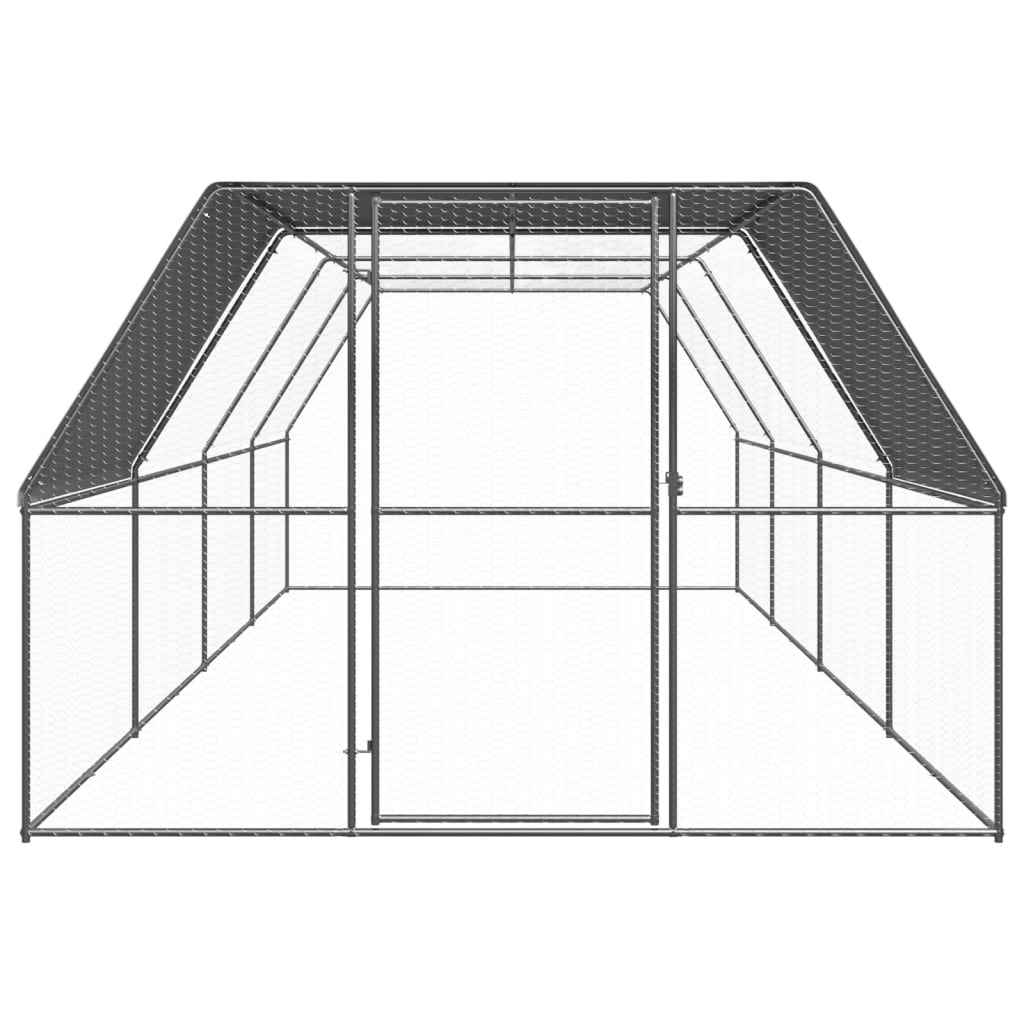 Vidaxl Chicken Coop 3x8x2 m verzinkter Stahl