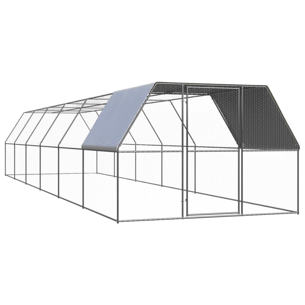 Vidaxl Chicken Coop 3x12x2 m verzinkter Stahl