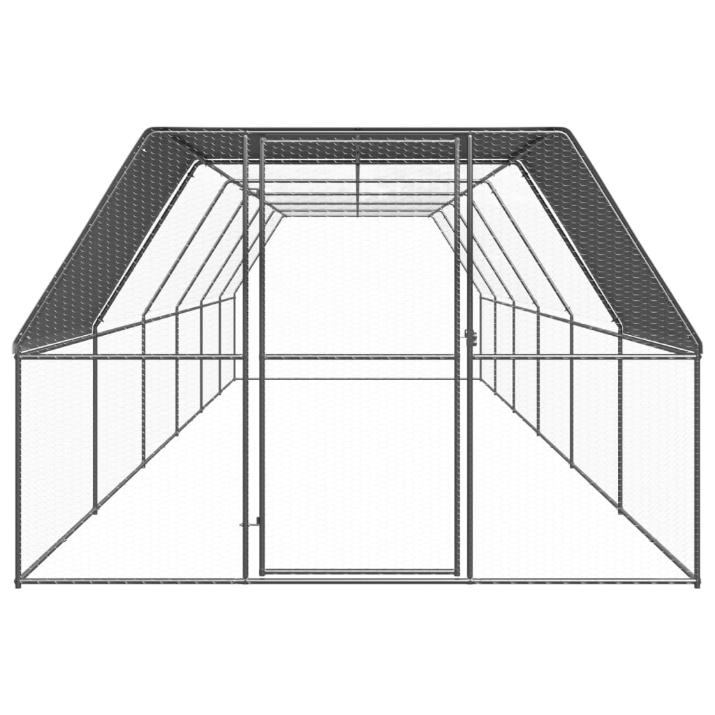 Vidaxl Chicken Coop 3x12x2 m verzinkter Stahl