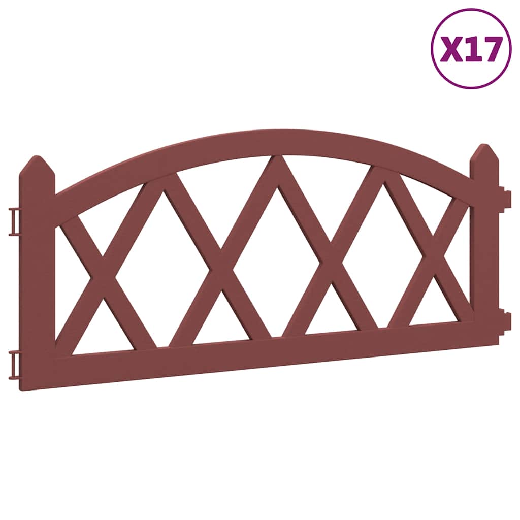 Vidaxl -Gazonkanten 17 St 10 m Polypropenrot