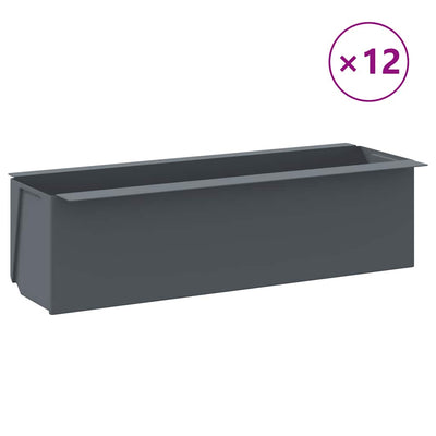 Vidaxl Blütenboxen für Europaletten 12 ST 36x13,5x9.5 cm pp grau