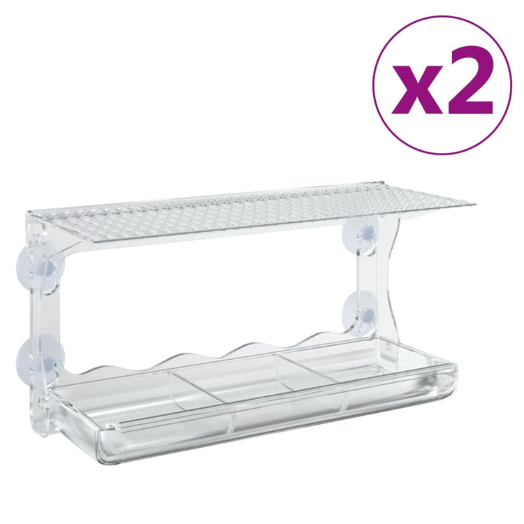 VIDAXL -Vogel -Feed -Behälter für Fenster 2 PCs 30x12x15 cm Acrylic