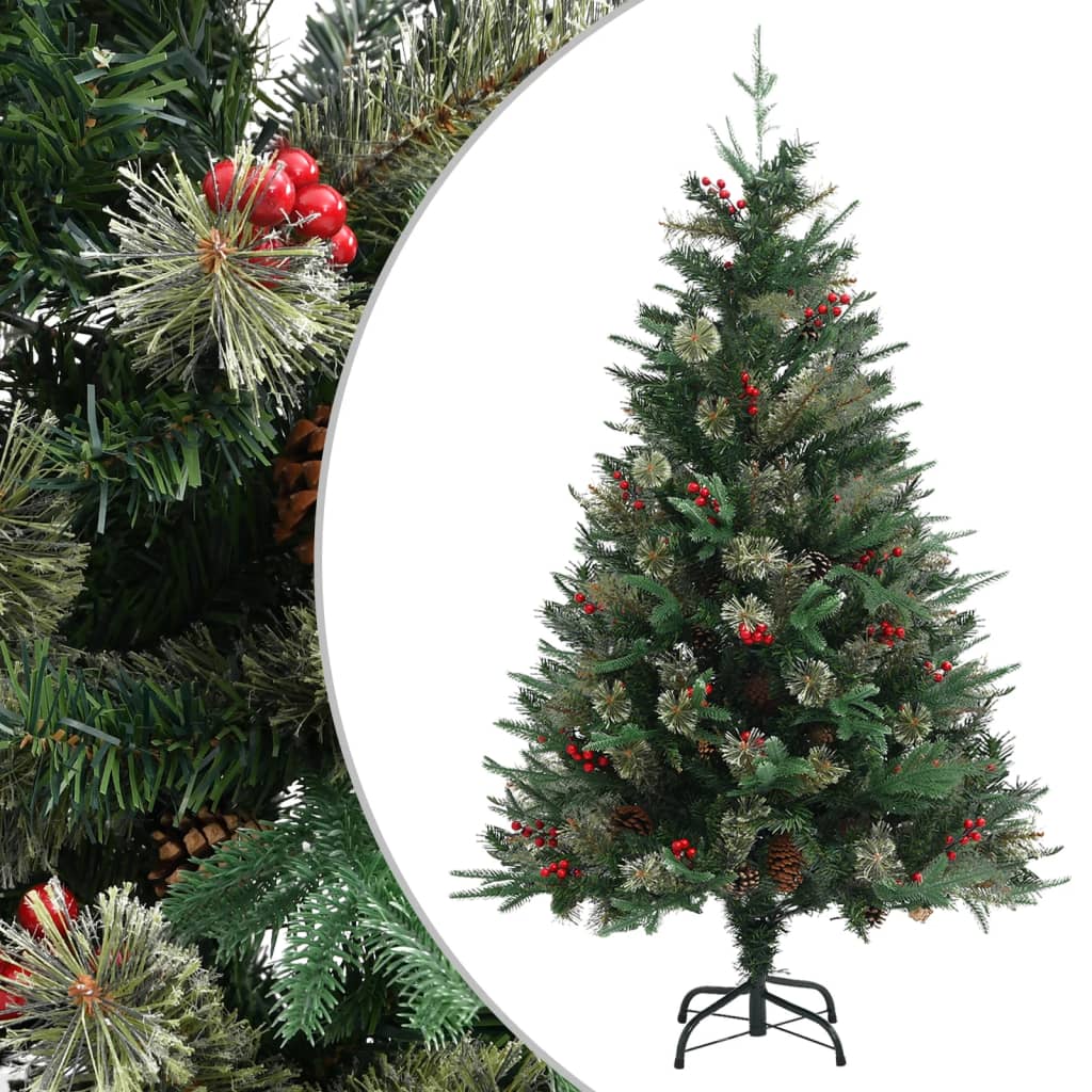 Vidaxl Weihnachtsbaum mit Kiefernkegeln 120 cm PVC und PE Green