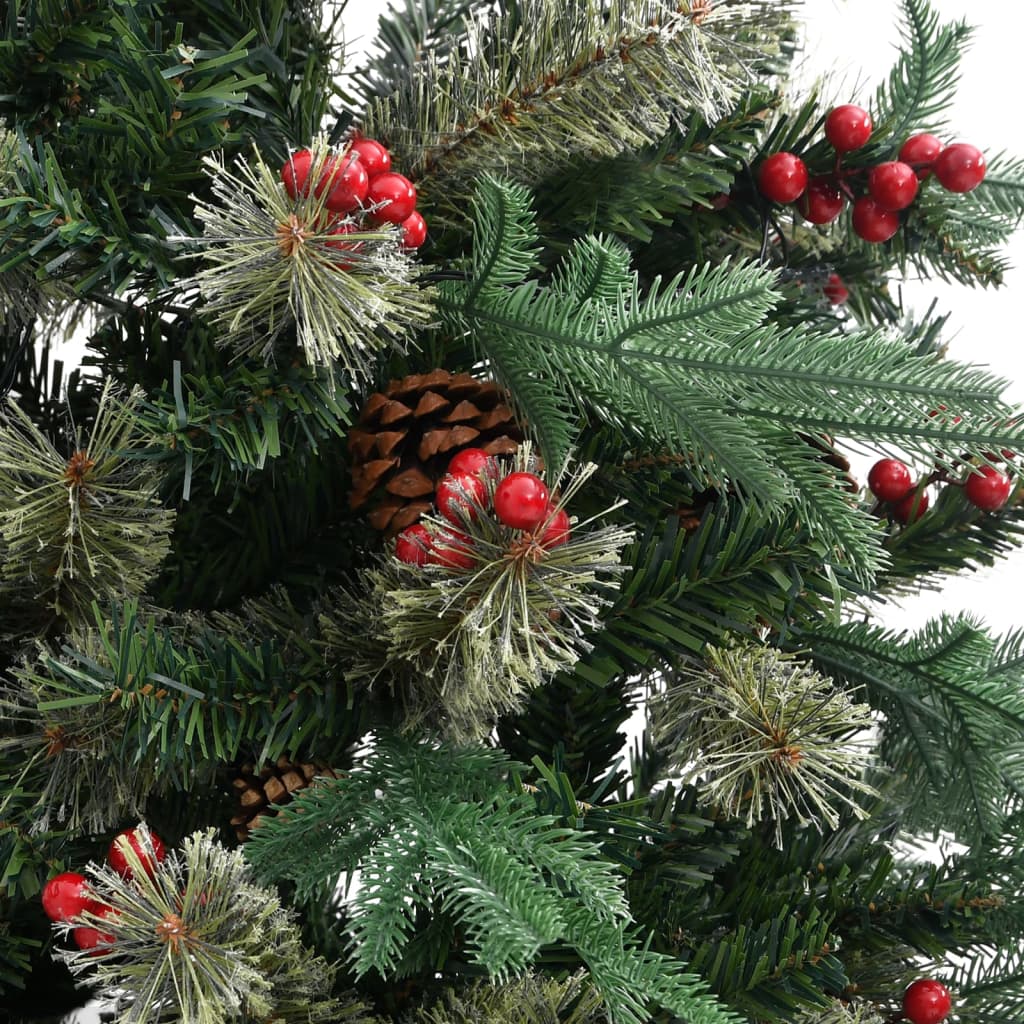Vidaxl Weihnachtsbaum mit Kiefernkegeln 195 cm PVC und PE Green