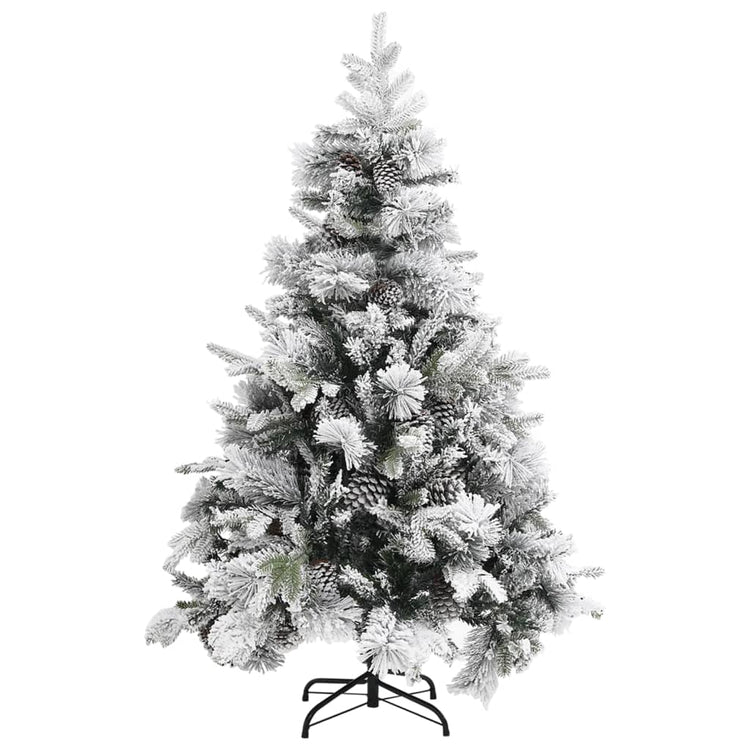 Vidaxl Weihnachtsbaum mit Kiefernkegeln und Schnee 150 cm PVC und PE