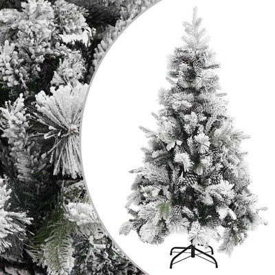 Vidaxl Weihnachtsbaum mit Kiefernkegeln und Schnee 195 cm PVC und PE