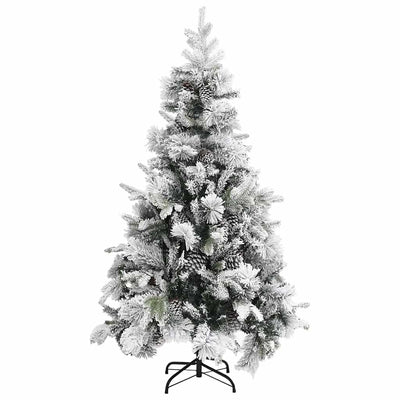 Vidaxl Weihnachtsbaum mit Kiefernkegeln und Schnee 195 cm PVC und PE