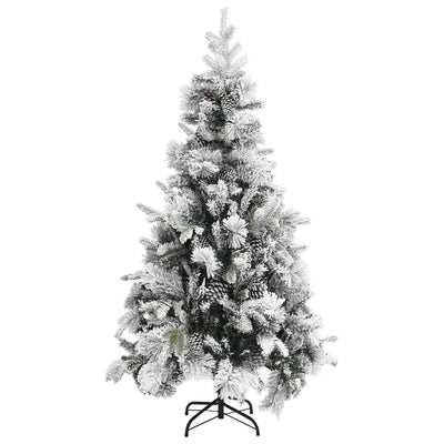 Vidaxl Weihnachtsbaum mit Kiefernkegeln und Schnee 225 cm PVC und PE