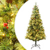 Vidaxl Weihnachtsbaum mit LED- und Kiefernzapfen 195 cm PVC und PE Green