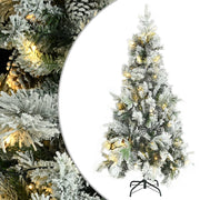 Vidaxl Weihnachtsbaum mit LED- und Kiefernkegeln und Schnee 225 cm PVC und PE - afbeelding 1