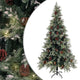 Vidaxl Weihnachtsbaum mit LED- und Kiefernkegel 225 cm PVC und PE grün und weiß