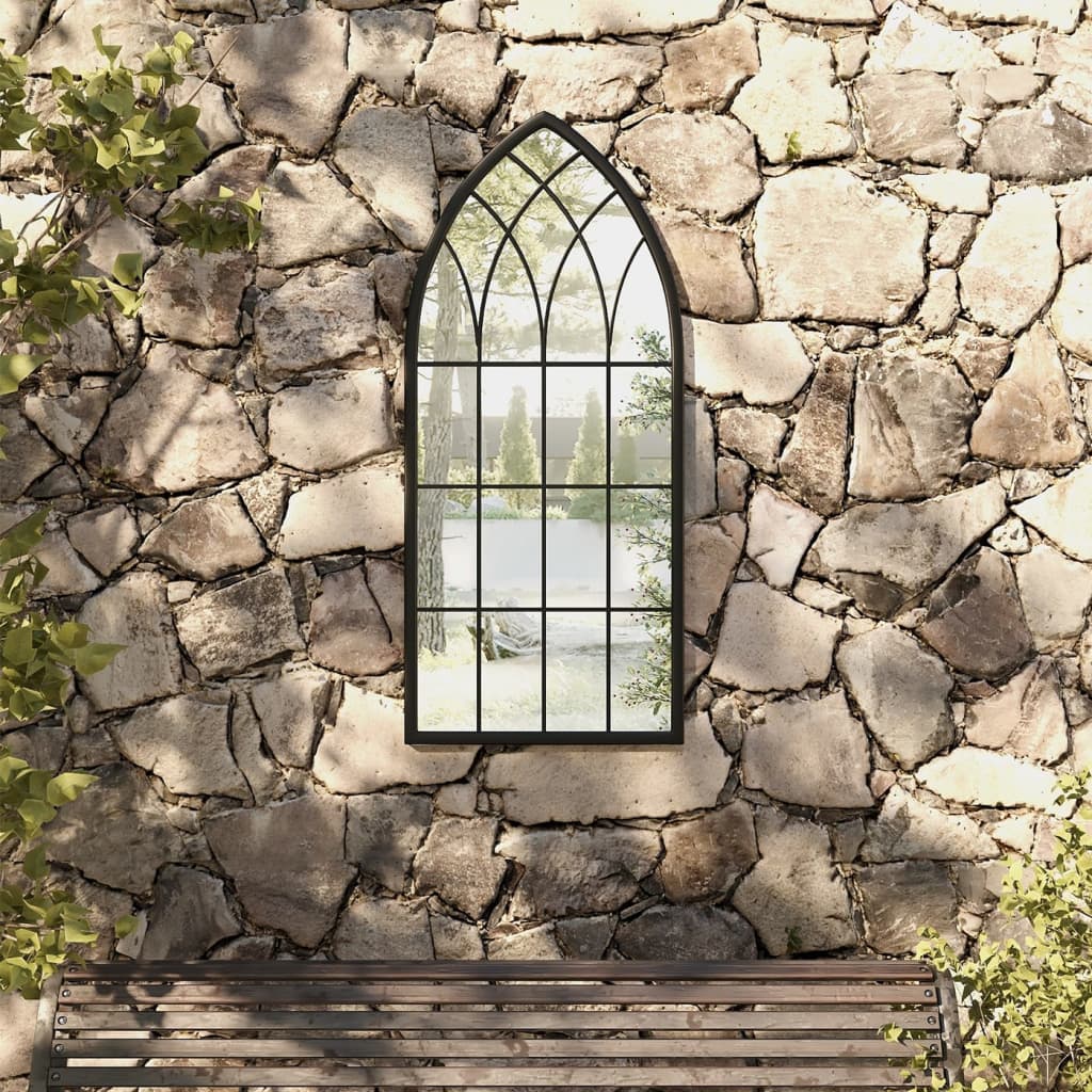 Vidaxl Gartenspiegel 100x45 cm Eisenschwarz