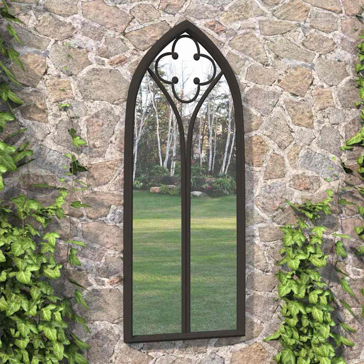 Vidaxl Gartenspiegel 100x45 cm Eisenschwarz