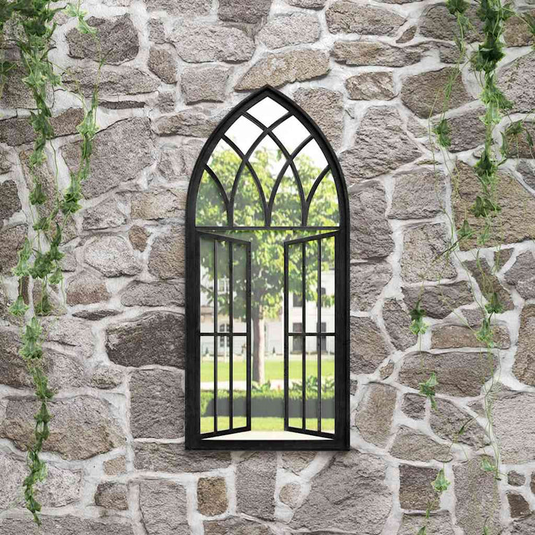 Vidaxl Gartenspiegel 100x45 cm Eisenschwarz