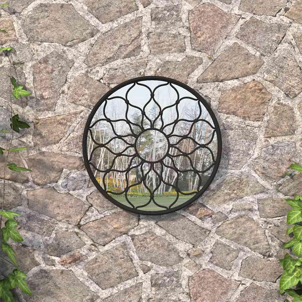 Vidaxl Gartenspiegel um 40 x 3 cm Eisen schwarz