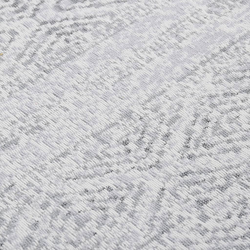 Vidaxl Teppich 120x180 cm Baumwolle hellgrau