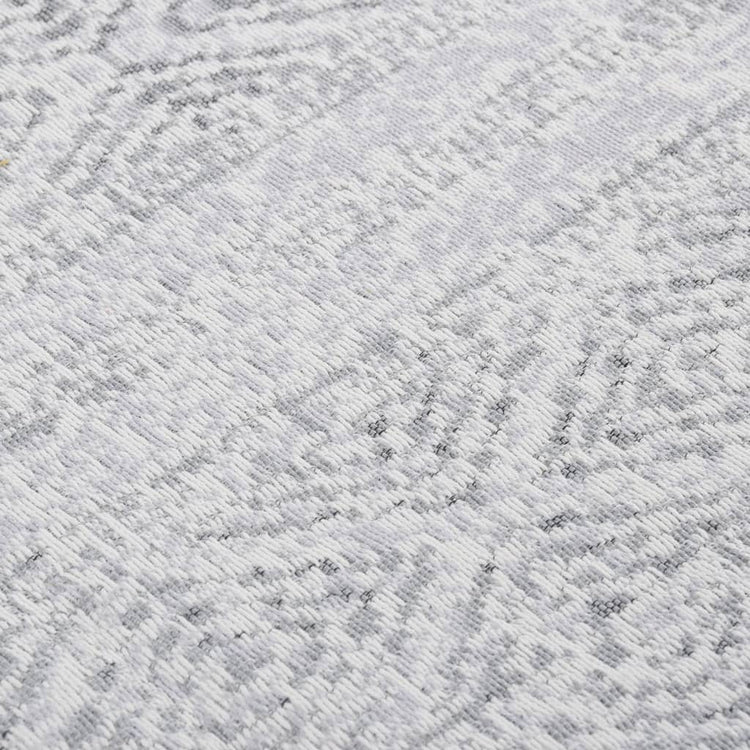 Vidaxl Teppich 120x180 cm Baumwolle hellgrau