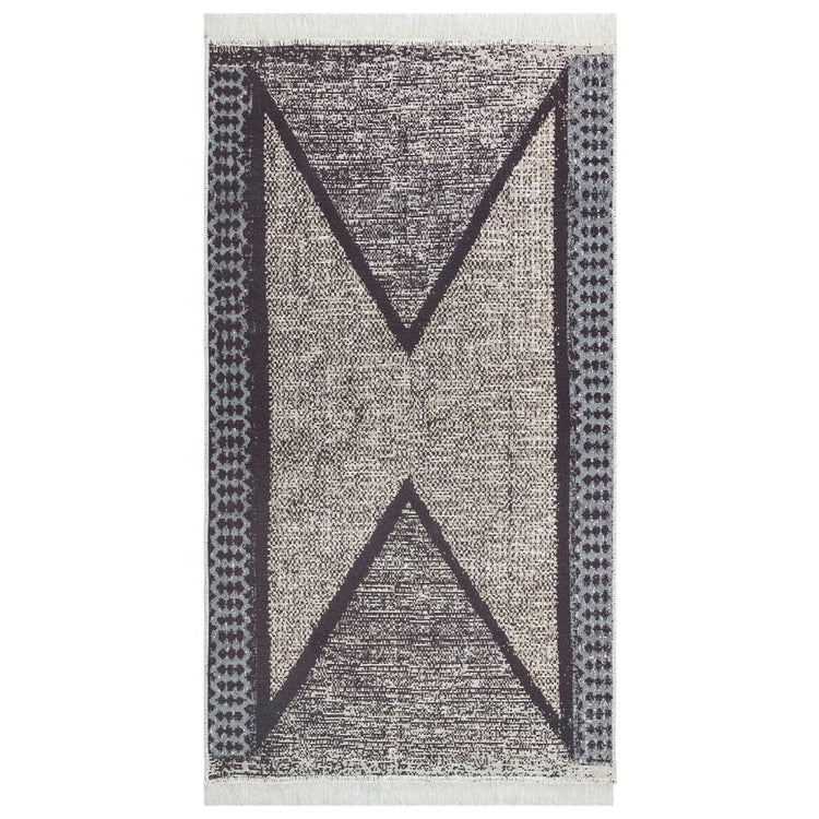 Vidaxl Teppich 120x180 cm Baumwollschwarz und Grau