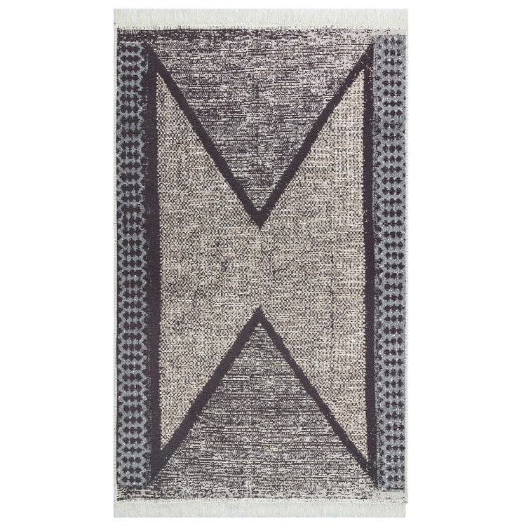 Vidaxl Teppich 160x230 cm Baumwollschwarz und Grau