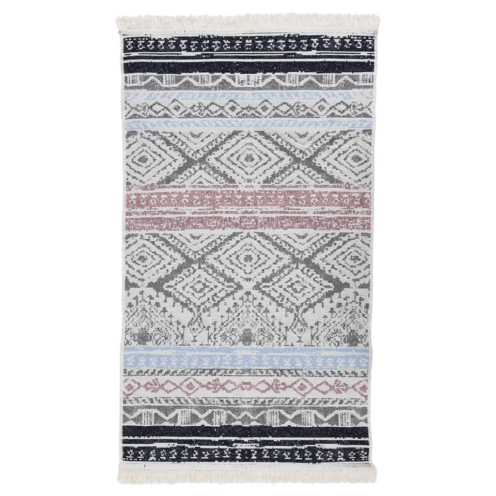 Vidaxl Teppich 120x180 cm Baumwollrosa und Aqua