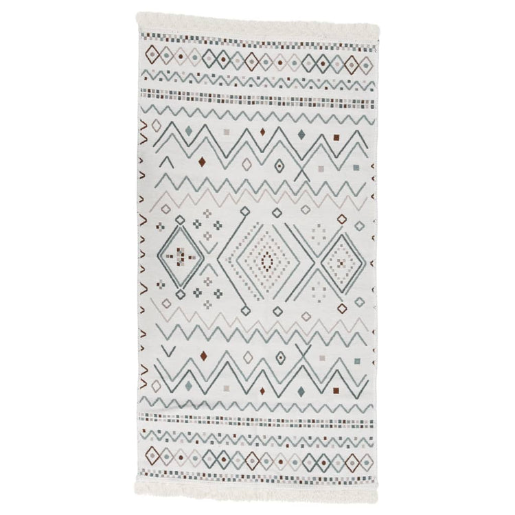 Vidaxl Teppich 160x230 cm Baumwoll Beige und blau