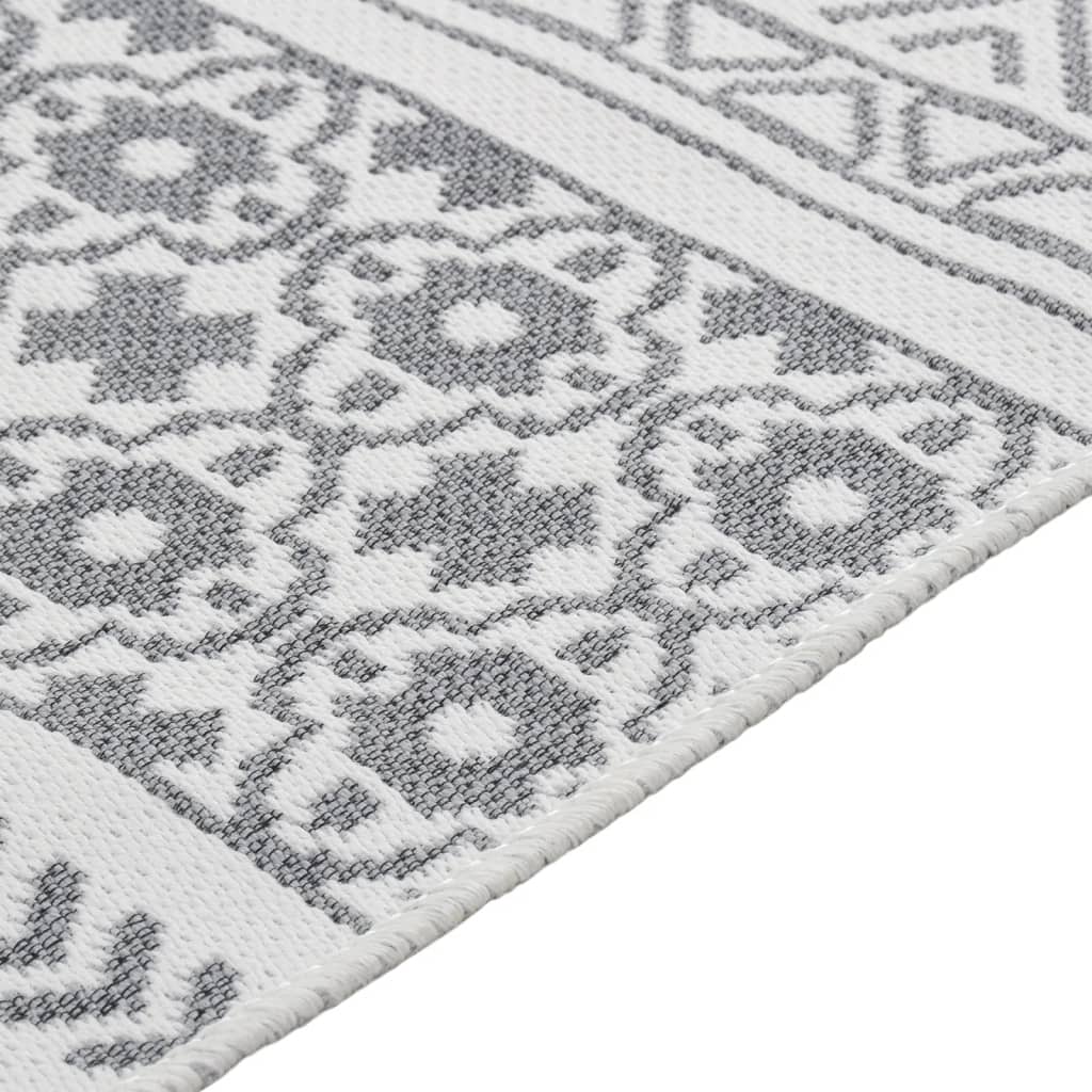 Vidaxl Teppich 120x180 cm Baumwollgrau und Weiß