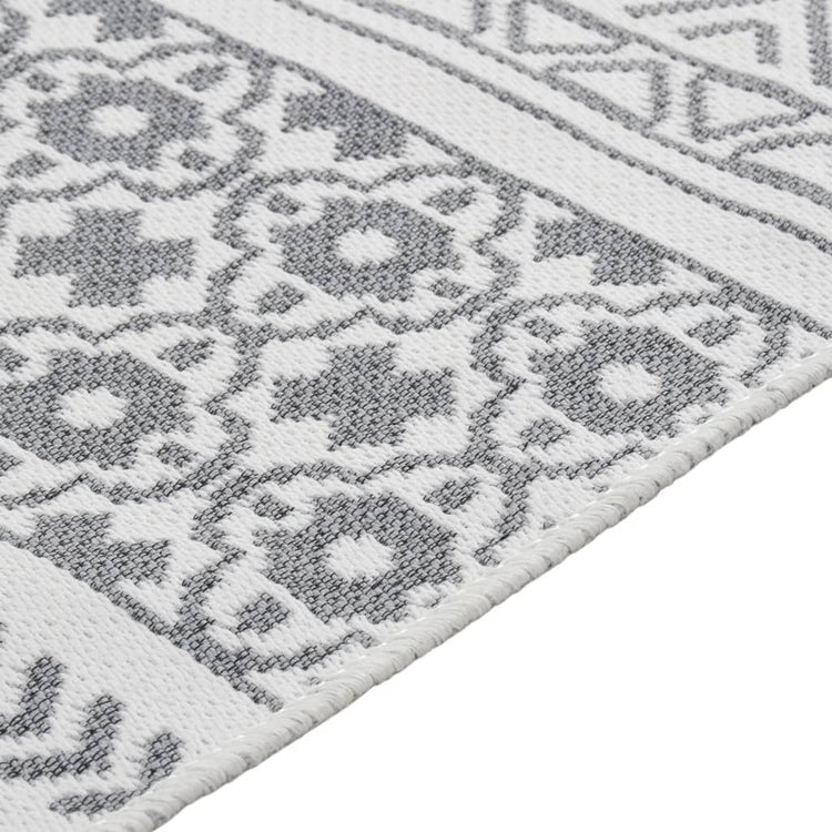 Vidaxl Teppich 120x180 cm Baumwollgrau und Weiß