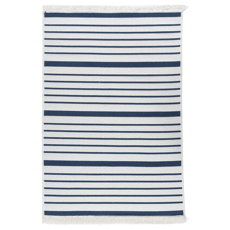 Vidaxl Teppich 160x230 cm Baumwollmarineblau