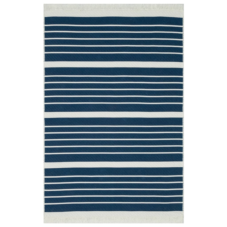 Vidaxl Teppich 160x230 cm Baumwollmarineblau