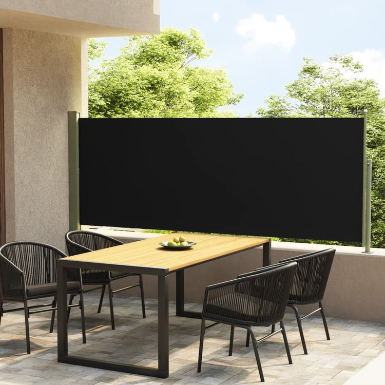 Vidaxl Windschutzscheibe ausziehbar 117x300 cm Schwarz