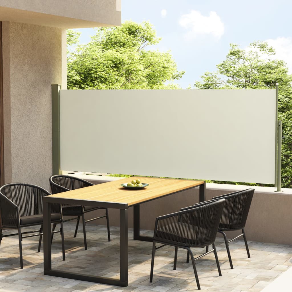 Vidaxl Garden Screen ausziehbar 117x300 cm Creme
