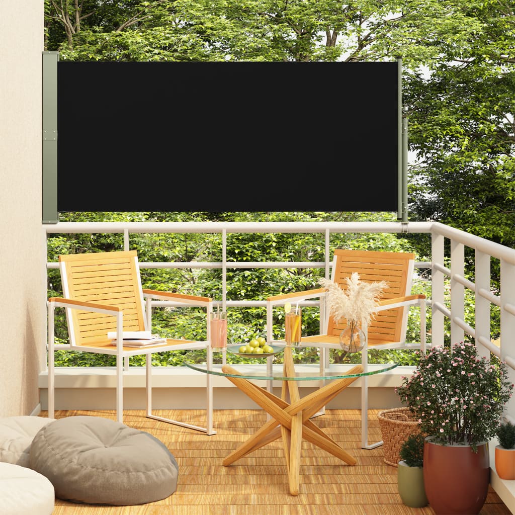 Vidaxl Garden Bildschirm ausziehbar 140 x 300 cm Schwarz