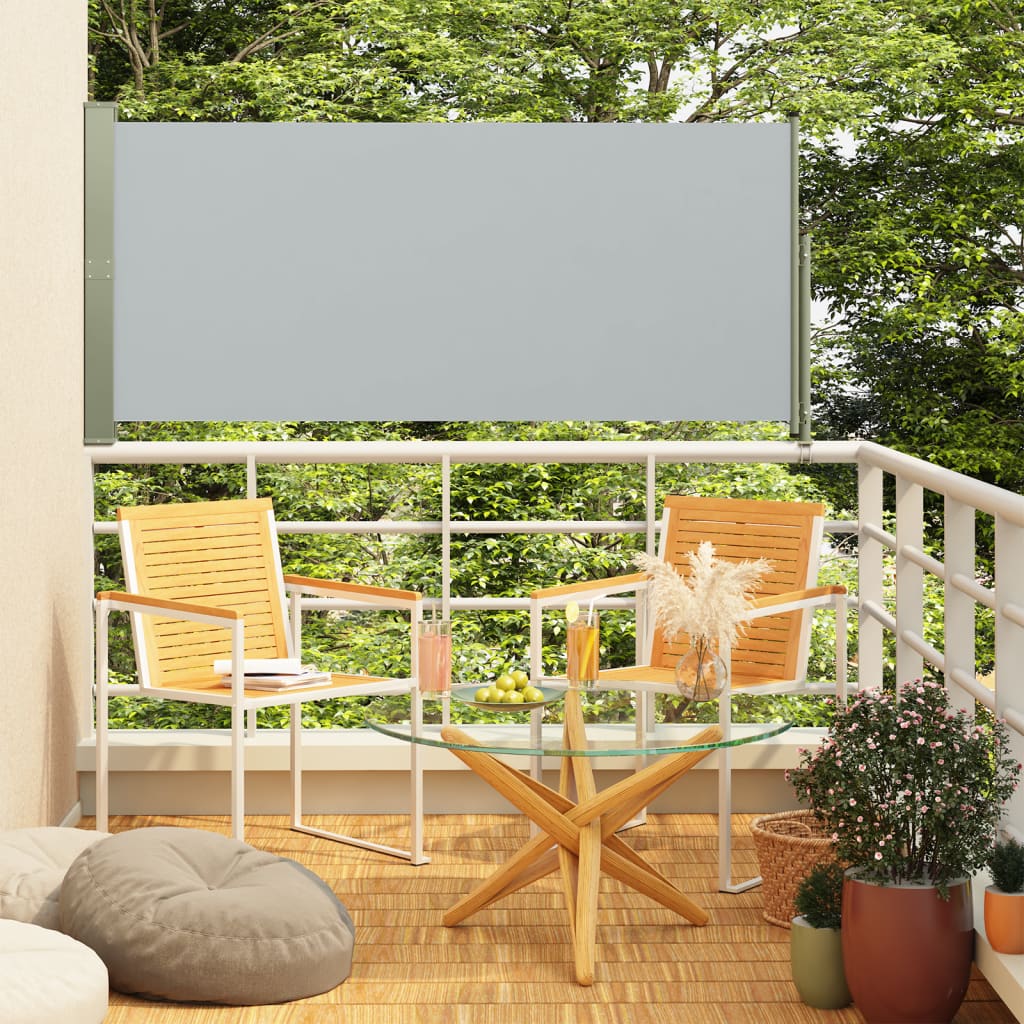 Vidaxl Garden Bildschirm ausziehbar 140 x 300 cm Grau