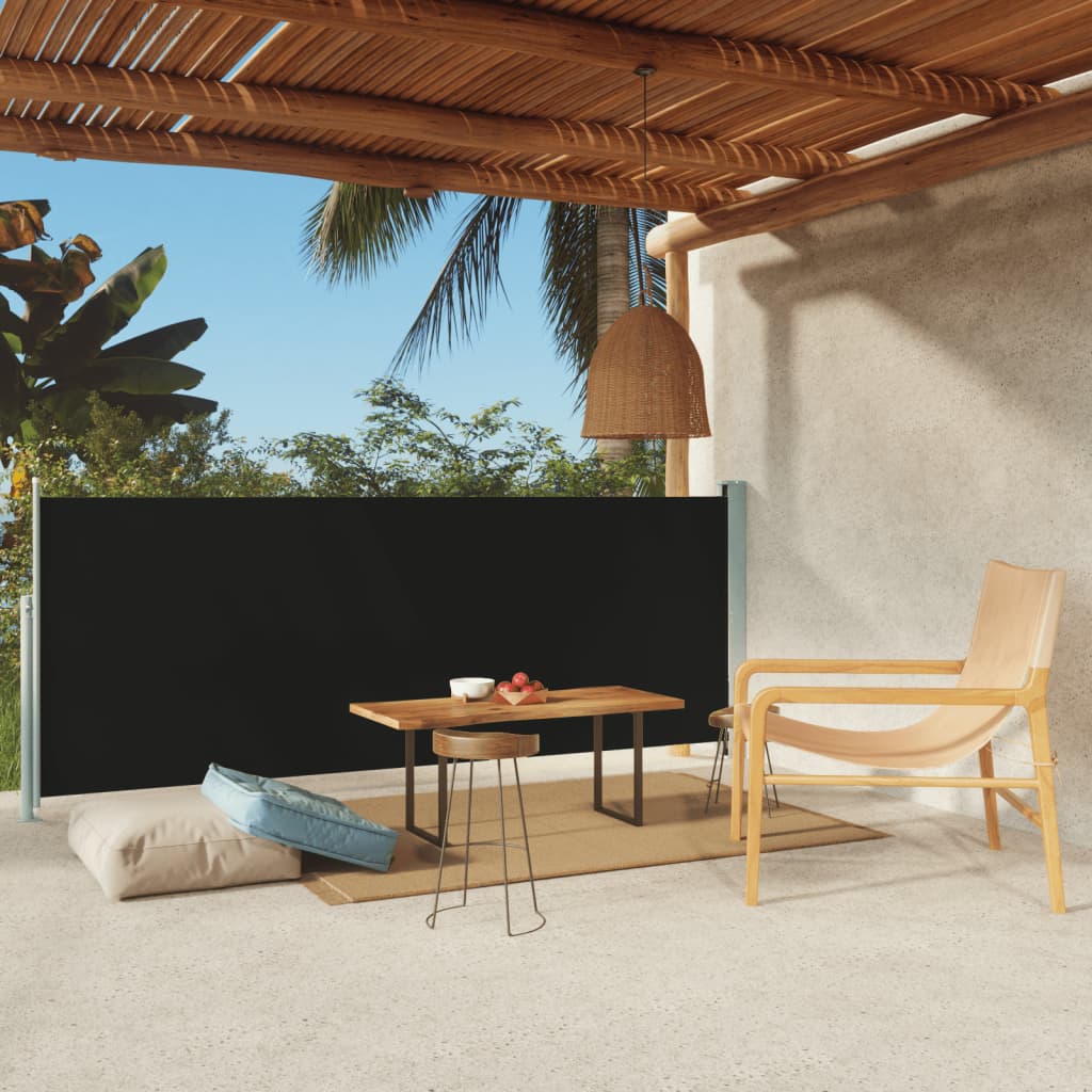 Vidaxl Windschutzscheibe ausziehbar 117x300 cm Schwarz